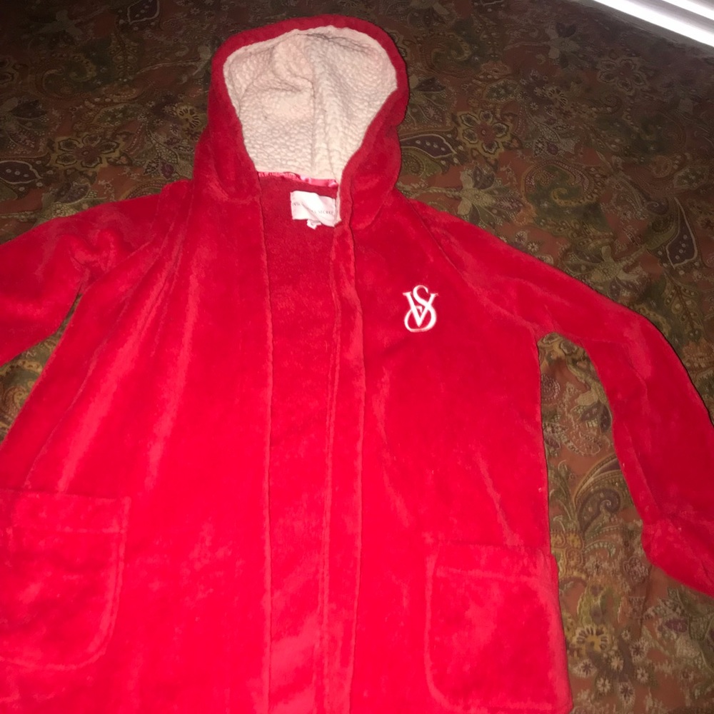 Victoria’s Secret red hooded robe size small